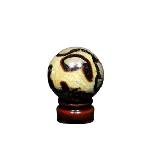 Septarian Sphere with wooden stand - 286 grams