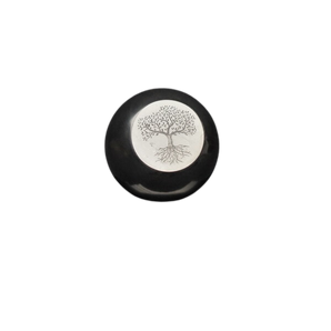 Shungite Genuine Sphere engraved Tree of Life with stand - 737 grams