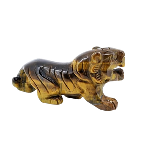 Golden Brown Tigers Eye Carved Tiger - 238 grams