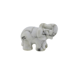 White Howlite Elephant - 27 grams