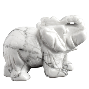 White Howlite Elephant - 69 grams