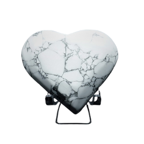 White Howlite Heart - 221 grams