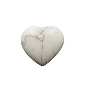 White Howlite Heart - 48 grams