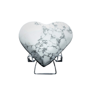 White Howlite Heart - 148 grams