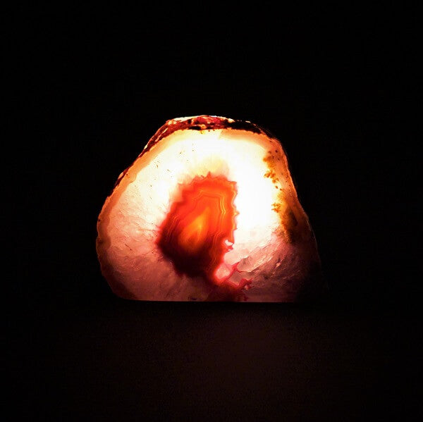 Pink Agate Cave Candle Holder include tealight candle - 947 grams - Heavenly Crystals Online