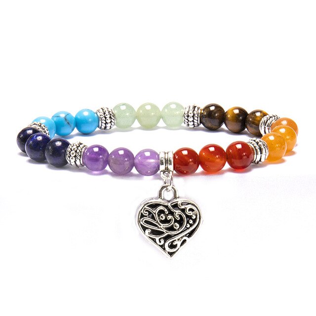 7 Chakra Heart Bracelet - Heavenly Crystals Online