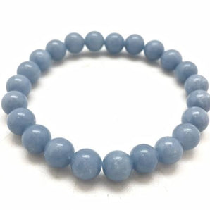 Angelite Bracelet (8mm) Peace, Calm & Angelic Connection - Heavenly Crystals Online