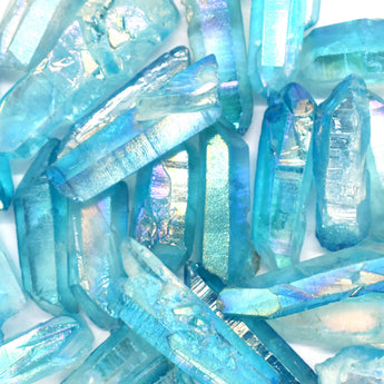 Aura Quartz Light Blue Point (50g) in Organza Pouch – Calm, Clarity & High‑Vibration Energy - Heavenly Crystals Online