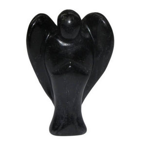 Black Obsidian Angel (75mm) – Hand‑Carved Guardian for Protection, Grounding & Energy Clearing - Heavenly Crystals Online