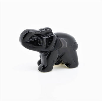 Black Obsidian Elephant (37g) – Protection, Grounding & Energetic Shielding - Heavenly Crystals Online