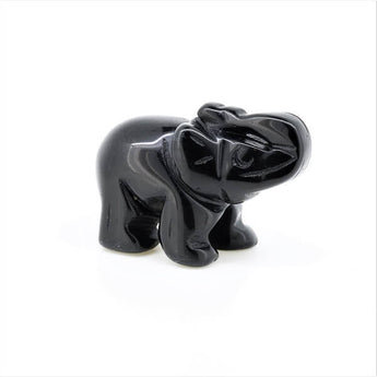 Black Obsidian Elephant (44g) – Protection, Grounding & Energetic Shielding - Heavenly Crystals Online