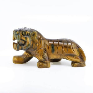 Blue & Golden‑Brown Tiger’s Eye Carved Tiger (224g) – Strength, Protection & Confident Leadership - Heavenly Crystals Online