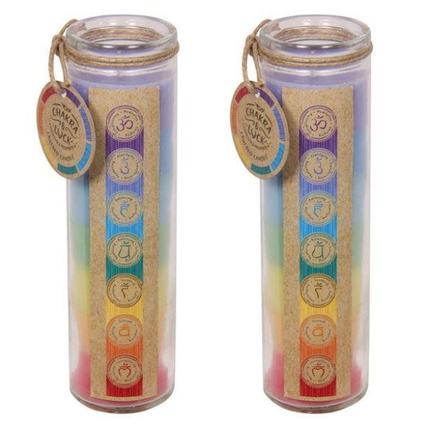 Chakra & Luck 7 Layered Chakra Candle - Heavenly Crystals Online