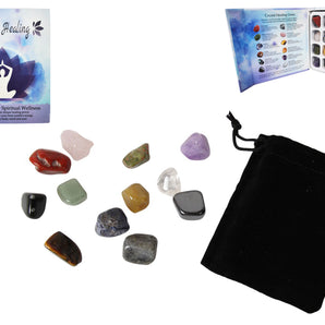 Crystal Gems Gift Pack of 12 - Healing Stones for Balance, Energy & Wellbeing - Heavenly Crystals Online