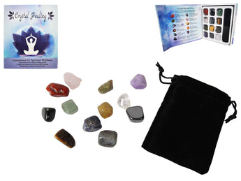 Crystal Gems Gift Pack of 12 - Healing Stones for Balance, Energy & Wellbeing - Heavenly Crystals Online