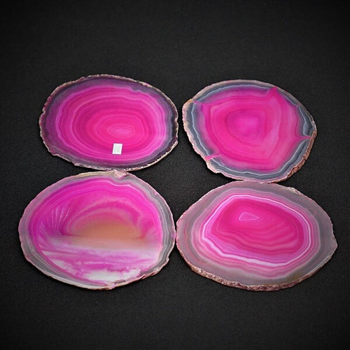 Pink Agate Coasters - Heavenly Crystals Online