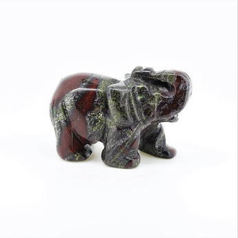 Dragon Bloodstone Jasper Elephant (72g) – Strength, Vitality & Courageous Heart Energy - Heavenly Crystals Online