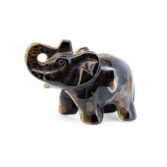 Golden Brown Tiger’s Eye Carved Elephant (158g) – Protection, Confidence & Solar Plexus Strength - Heavenly Crystals Online