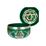 Green Brass Singing Tibetan Bowl includes Striker and Cushion - Heart Chakra - Love and Healing - Heavenly Crystals Online