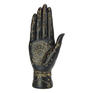 Black/Gold Palmistry Hand Phrenology - Heavenly Crystals Online