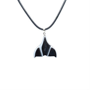 Hematite Whale Tail with black cord - Heavenly Crystals Online