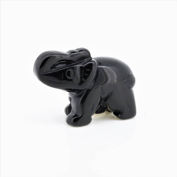 Black Obsidian Elephant - 37 grams - Heavenly Crystals Online