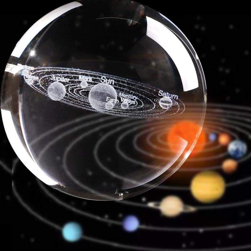 Solar System 3D K9 Crystal Planets Sphere - 275 grams - Heavenly Crystals Online