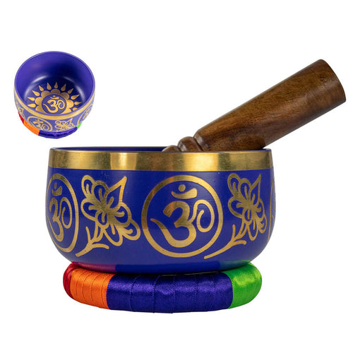 Purple Brass Singing Tibetan Bowl includes Striker and Cushion - Crown Chakra - Spirituality - Heavenly Crystals Online