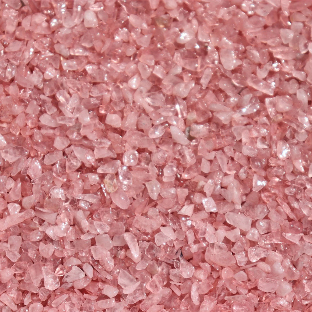 Rose Quartz Chips - 100 grams in an organza pouch - Heavenly Crystals Online