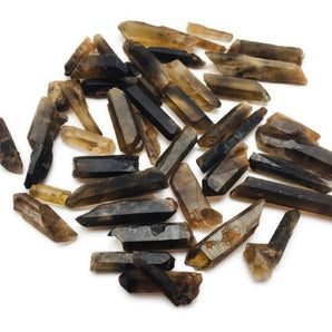 Smoky Quartz Natural Gridding Point (100g) in Organza Pouch – Grounding, Calm & Protection - Heavenly Crystals Online