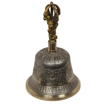 Tibetan Brass Bell – Handcrafted Ritual Bell for Cleansing, Meditation & Sound Healing - Heavenly Crystals Online
