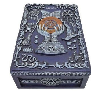 Witch Pentacle Fortune Hand Tarot Box - Purple - Heavenly Crystals Online