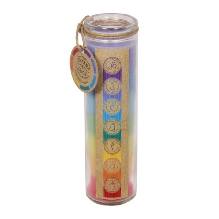Chakra & Luck 7 Layered Chakra Candle - Heavenly Crystals Online