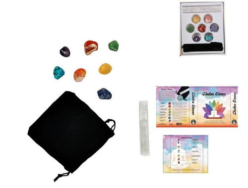 7 Chakra Stones + Selenite Gift Pack - Heavenly Crystals Online