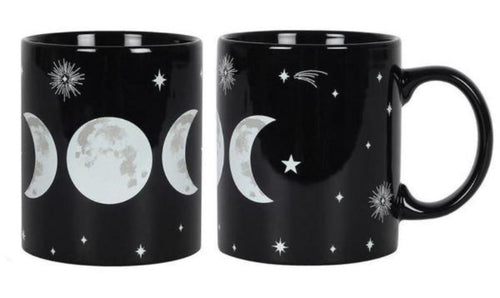 Triple Moon Goddess Black Mug in Gift Box - Heavenly Crystals Online